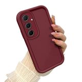 Samsung Galaxy A55 ile Uyumlu Desenli Yüksek Kalite Bordo Silikon Kılıf Kamera Korumalı Düşmeye Dayanıklı Kapak Telefon Kılıfı