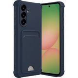 Samsung Galaxy A56 Uyumlu Arka Kamera Korumalı Kart Koyulabilen Silikon Kartlıklı Kılıf Kapak - Lacivert