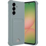 Samsung Galaxy A56 Uyumlu Arka Kamera Korumalı Kart Koyulabilen Silikon Kartlıklı Kılıf Kapak - Su Yeşili