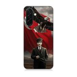 Samsung Galaxy A56 Uyumlu Bayrak Önünde Mustafa Kemal Atatürk Desenli Silikon Kılıf Çok Renkli