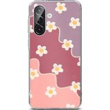 Samsung Galaxy A56 Uyumlu Gül Kurusu ve Lila Tonlu Dalgalı Papatya Baskılı Silikon Kılıf