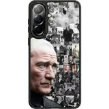 Samsung Galaxy A57 Uyumlu Mustafa Kemal Ataturk Tasarımlı Glossy Premium Kılıf - Siyah - Atatürk-288