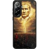 Samsung Galaxy A57 Uyumlu Mustafa Kemal Ataturk Tasarımlı Glossy Premium Kılıf - Siyah - Atatürk-293