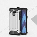 Samsung Galaxy A6 2018 ile uyumlu Çİft Katman Koruyucu Crash Military Tank Kılıf - Gri