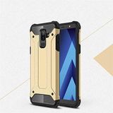 Samsung Galaxy A6 Plus 2018 ile uyumlu Çİft Katman Koruyucu Crash Military Tank Kılıf - Gold