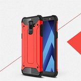 Samsung Galaxy A6 Plus 2018 ile uyumlu Çİft Katman Koruyucu Crash Military Tank Kılıf - Kırmızı
