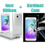 Samsung Galaxy A7 2016 A710f Ince Seffaf Silikon Kilif + Cam