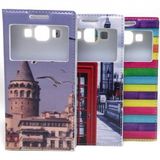 Samsung Galaxy A7 2016 Desenli Miknatisli Pencereli Kilif