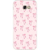 Samsung Galaxy A7 2017 Uyumlu Soft Pembe Fiyonk Desenli Baskılı Silikon Kılıf Renkli