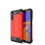 Samsung Galaxy A7 2018 ile uyumlu Çİft Katman Koruyucu Crash Military Tank Kılıf - Kırmızı