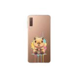 Samsung Galaxy A7 2018 ile Uyumlu Splash Kapibara Tasarımlı Slimfit Şeffaf Silikon Kılıf