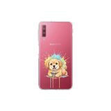 Samsung Galaxy A7 2018 ile Uyumlu Splash Köpek Tasarımlı Şeffaf Silikon Kılıf