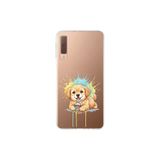 Samsung Galaxy A7 2018 ile Uyumlu Splash Köpek Tasarımlı Slimfit Şeffaf Silikon Kılıf