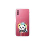 Samsung Galaxy A7 2018 ile Uyumlu Splash Panda Tasarımlı Şeffaf Silikon Kılıf