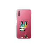 Samsung Galaxy A7 2018 ile Uyumlu Splash Tembel Hayvan Tasarımlı Şeffaf Silikon Kılıf
