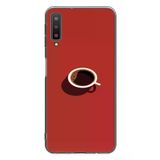 Samsung Galaxy A7 2018 Uyumlu Sade Kahve Kupası Baskılı Silikon Kılıf