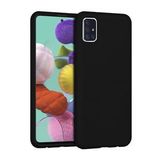 Samsung Galaxy A71 İçi Kadife Silikon Kılıf Siyah