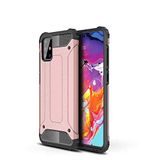 Samsung Galaxy A71 ile uyumlu Çİft Katman Koruyucu Crash Military Tank Kılıf - Rose Gold
