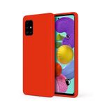 Samsung Galaxy A71 İle Uyumlu Kılıf Kamera Korumalı Silikon Ruber Arka Kapak Kırmızı