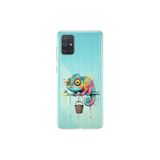 Samsung Galaxy A71 ile Uyumlu Splash Bukalemun Tasarımlı Slimfit Şeffaf Silikon Kılıf
