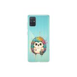 Samsung Galaxy A71 ile Uyumlu Splash Kirpi Tasarımlı Slimfit Şeffaf Silikon Kılıf