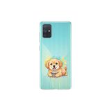 Samsung Galaxy A71 ile Uyumlu Splash Köpek Tasarımlı Slimfit Şeffaf Silikon Kılıf