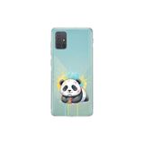 Samsung Galaxy A71 ile Uyumlu Splash Panda Tasarımlı Şeffaf Silikon Kılıf