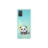 Samsung Galaxy A71 ile Uyumlu Splash Panda Tasarımlı Slimfit Şeffaf Silikon Kılıf