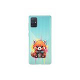 Samsung Galaxy A71 ile Uyumlu Splash Tilki Tasarımlı Slimfit Şeffaf Silikon Kılıf