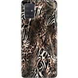 Samsung Galaxy A71 Kılıf Desenli Baskılı Tpu Rubber Kapak Leopar Sanat - 001-Renkli