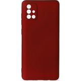 Samsung Galaxy A71 Kılıf First Silikon - Bordo-(5796)