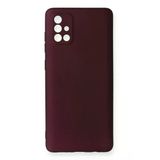 Samsung Galaxy A71 Kılıf First Silikon - Mürdüm-(5796)