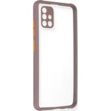 Samsung Galaxy A71 Kılıf Miami Şeffaf Silikon - Açık Mor-(5796)