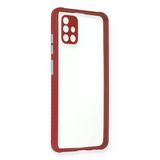 Samsung Galaxy A71 Kılıf Miami Şeffaf Silikon - Fuşya-(5796)