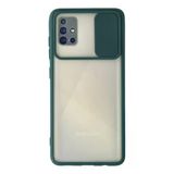 Samsung Galaxy A71 Kılıf Palm Buzlu Kamera Sürgülü Silikon - Yeşil-(5796)