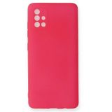 Samsung Galaxy A71 Kılıf Premium Rubber Silikon - Pembe SE1650