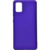 Samsung Galaxy A71 Kılıf Soft ve Pürüzsüz Yüzey Ipeksi Silikon Kapak Hopy - Saks Mavi