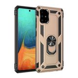 Samsung Galaxy A71 Kılıf Sofya Yüzüklü Silikon Kapak - Gold-(5796)