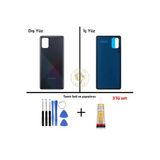 Samsung Galaxy A71 Siyah Renk Uyumlu Arka Kapak + Tamir Seti + B7000 Yapıştırıcı Arka Cam Batarya Kapağı Pil Kapağı Lazer Kesim Back Cover Galaxy A71 Uyumlu