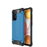 Samsung Galaxy A72 ile uyumlu Çİft Katman Koruyucu Crash Military Tank Kılıf - Mavi