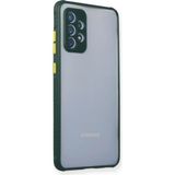 Samsung Galaxy A72 Kılıf Miami Şeffaf Silikon - Koyu Yeşil - 1 - Renkli
