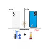 Samsung Galaxy A73 Beyaz Renk Uyumlu Lensli Arka Kapak + Tamir Seti + B7000 Yapıştırıcı Arka Cam Batarya Kapağı Pil Kapağı Lazer Kesim Back Cover Galaxy A73 Uyumlu