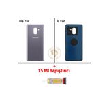Samsung Galaxy A8 2018 A530 Orkide Gri Renk Uyumlu Arka Kapak + B7000 Yapıştırıcı Arka Cam Batarya Kapağı Pil Kapağı Lazer Kesim Back Cover Galaxy A8 2018 Uyumlu