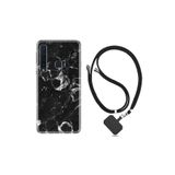 Samsung Galaxy A9 2018 ile Uyumlu Kılıf Desenli Silikon + Şarj Kulaklık Koruyucusu Black Hole Marble 1387