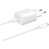 Samsung Galaxy A90 5G Fast Charging 25W Type-C Çıkışlı Kablolu Beyaz Şarj Aleti