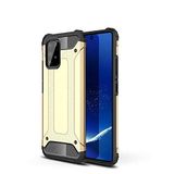 Samsung Galaxy A91 / S10 Lite ile uyumlu Çİft Katman Koruyucu Crash Military Tank Kılıf - Gold