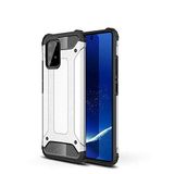 Samsung Galaxy A91 / S10 Lite ile uyumlu Çİft Katman Koruyucu Crash Military Tank Kılıf - Gri