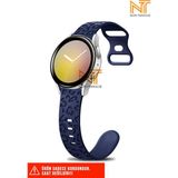Samsung Galaxy Active 2 40 / 44MM Uyumlu Leopar Desenli Silikon Kordon 20 mm - Samsung Watch Active 2 40 / 44mm - Lacivert
