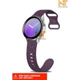 Samsung Galaxy Active 2 40 / 44MM Uyumlu Leopar Desenli Silikon Kordon 20 mm - Samsung Watch Active 2 40 / 44mm - Mor