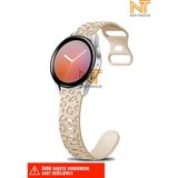 Samsung Galaxy Active 2 40 / 44MM Uyumlu Leopar Desenli Silikon Kordon 20 mm - Samsung Watch Active 2 40 / 44mm - Starlight